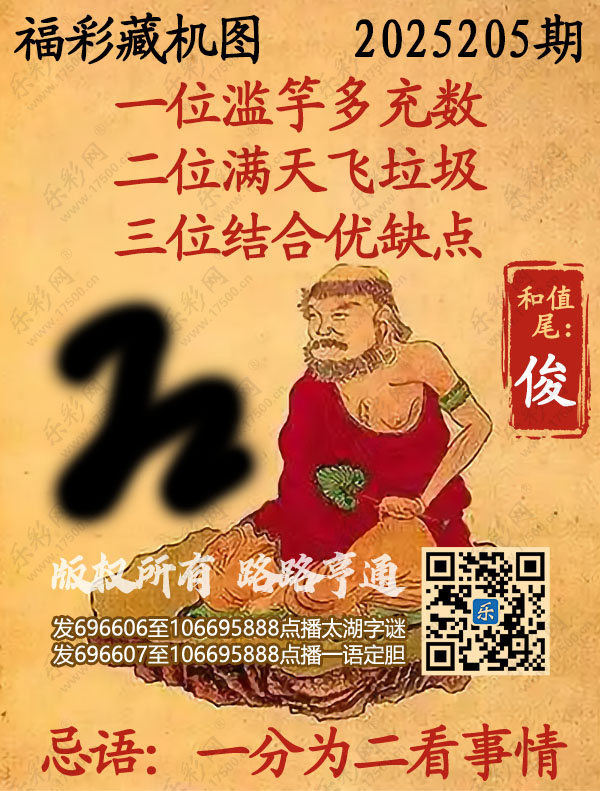 福彩3D第2025205期3d正版藏机图