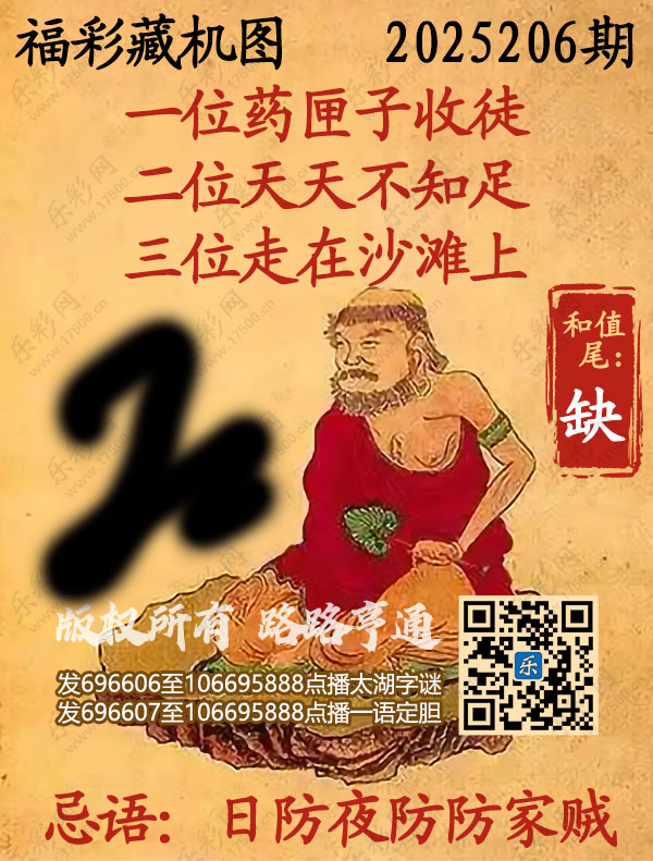 福彩3D第2025206期3d正版藏机图