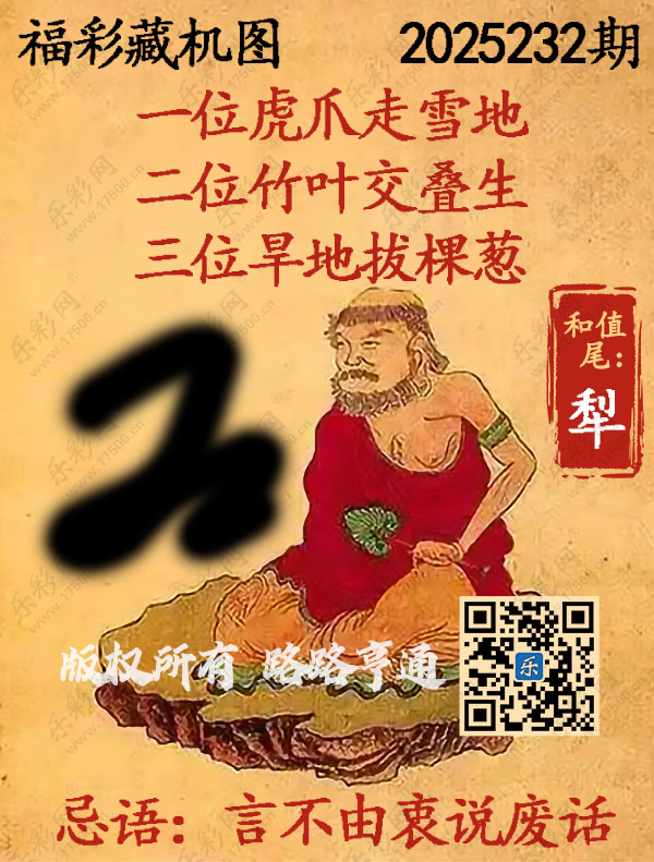 福彩3D第2025232期3d正版藏机图