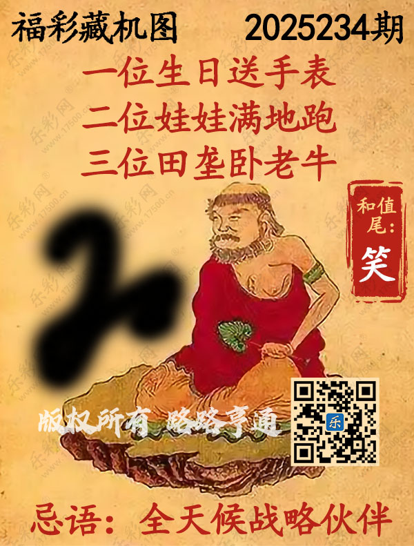 福彩3D第2025234期3d正版藏机图