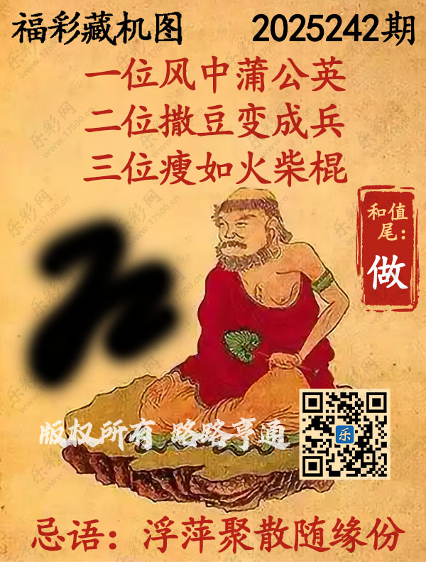 福彩3D第2025242期3d正版藏机图