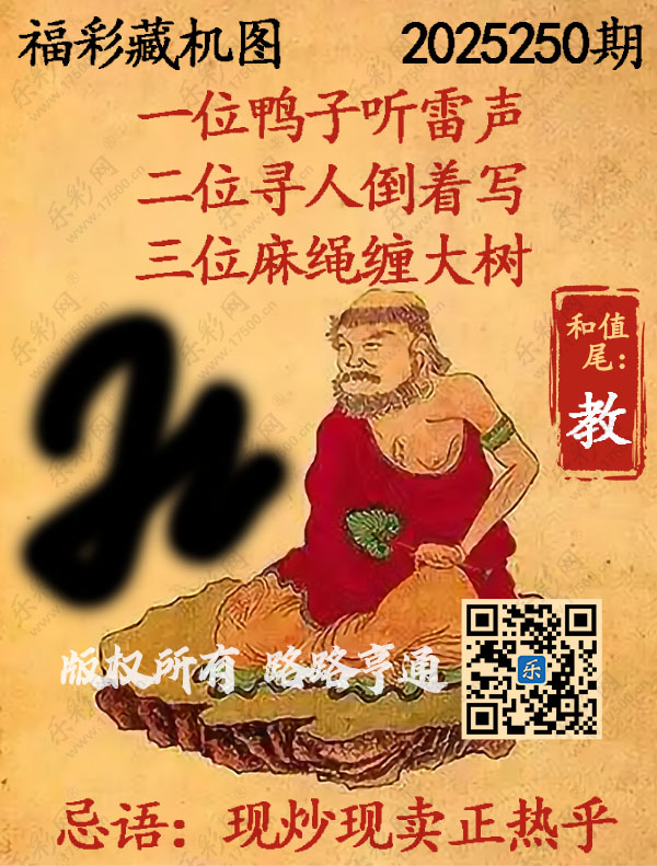 福彩3D第2025250期3d正版藏机图