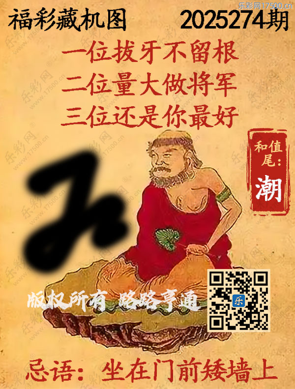 福彩3D第2025274期3d正版藏机图